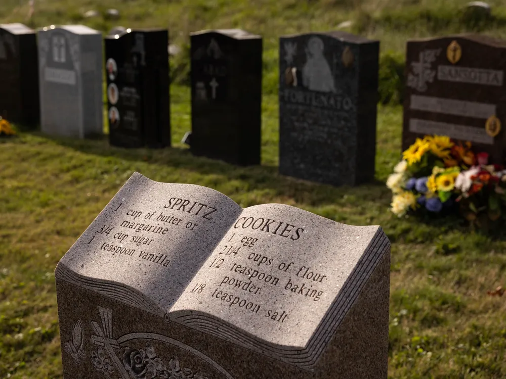 Spritz cookie recipe on gravestone