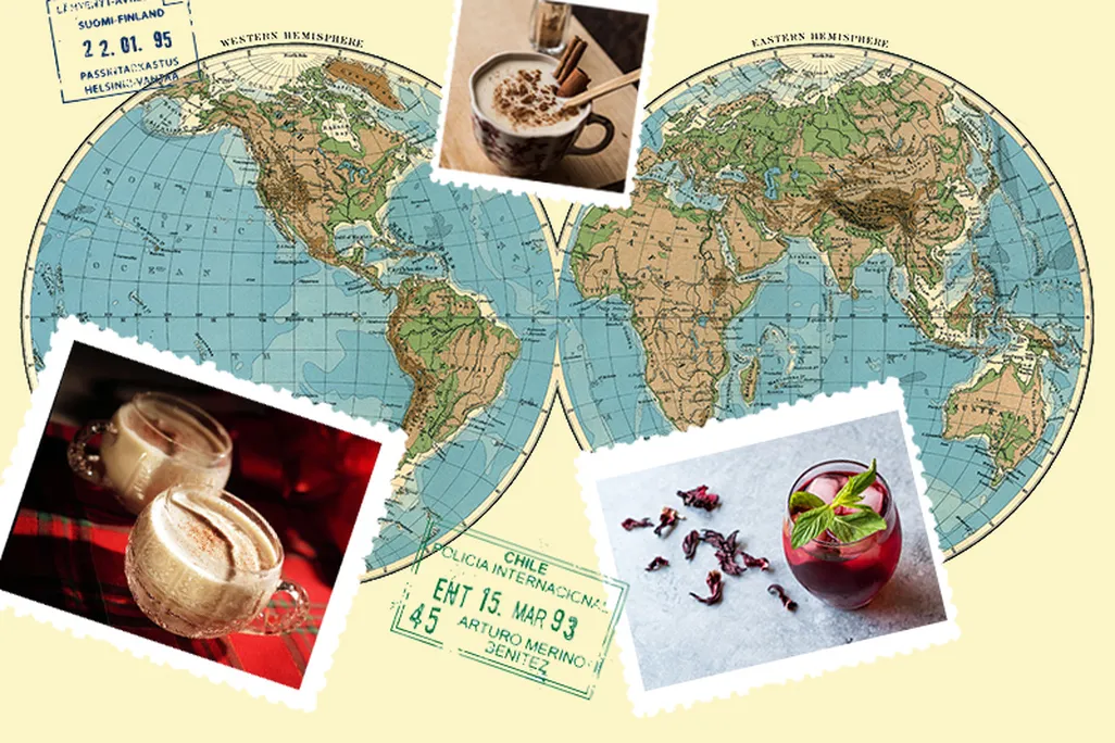 Holiday drinks collage