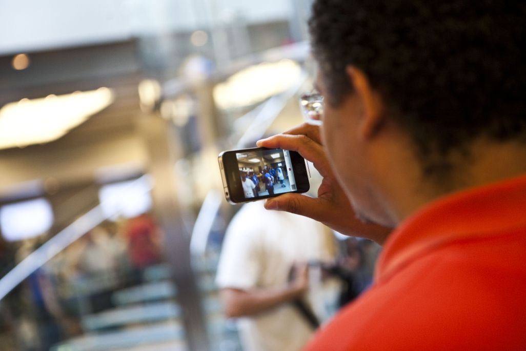 man with smartphone