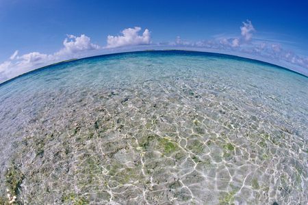 Clear tropical waters at the Pitcairn Islands.
