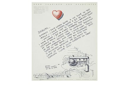 Eero Saarinen letter to Aline B. Saarinen, 1953. Aline and Eero Saarinen papers, 1906-1977. Archives of American Art, Smithsonian Institution.