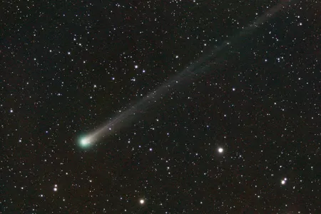 Comet C/2025 A6 (Lemmon) moves closer to the sun, as captured on October 2.