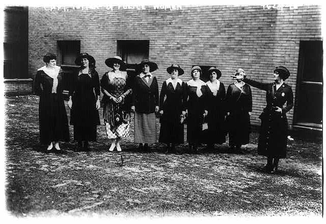 A 1918 photo of New York policewoman Edyth Totten and the New York City women's police reserve