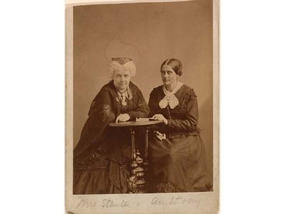 Elizabeth Cady Stanton and Susan B. Anthony (c. 1870) by Napoleon Sarony.  