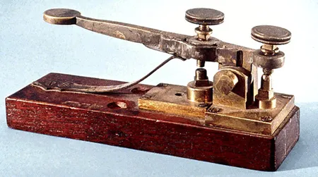 The telegraph key used to send the famous message “What Hath God Wroght” over the prototype telegraph line between Baltimore and Washington D.C. in 1844