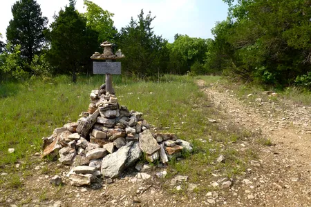 Trail junction in Hercules Glades Wilderness, Missouri