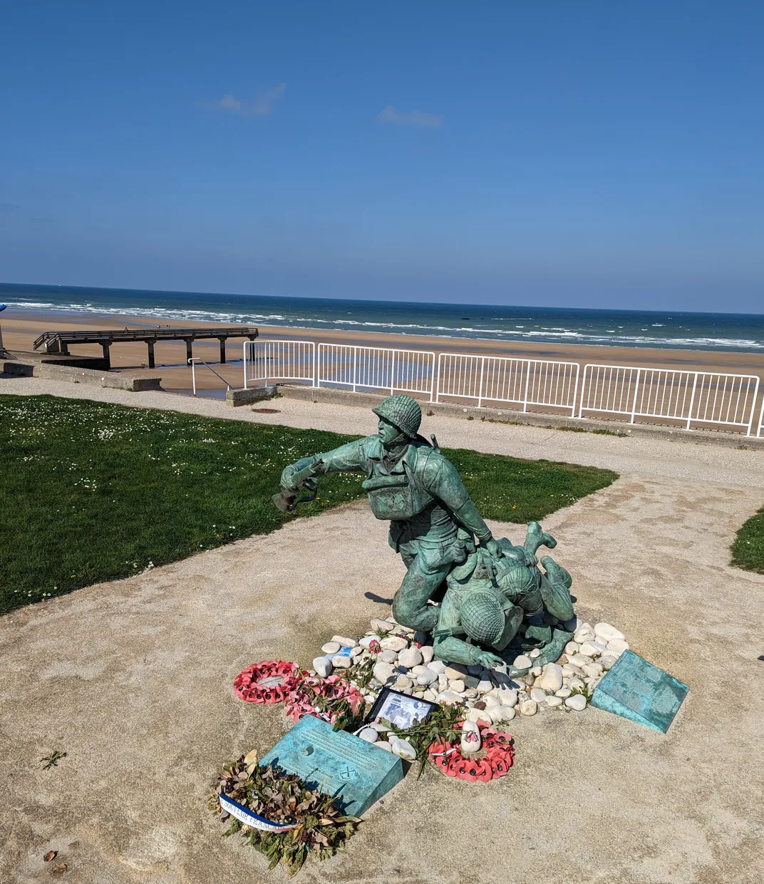 Monument with beach in background