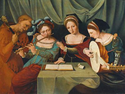 These 15th-century female musicians are clearly in grave medical danger. 
