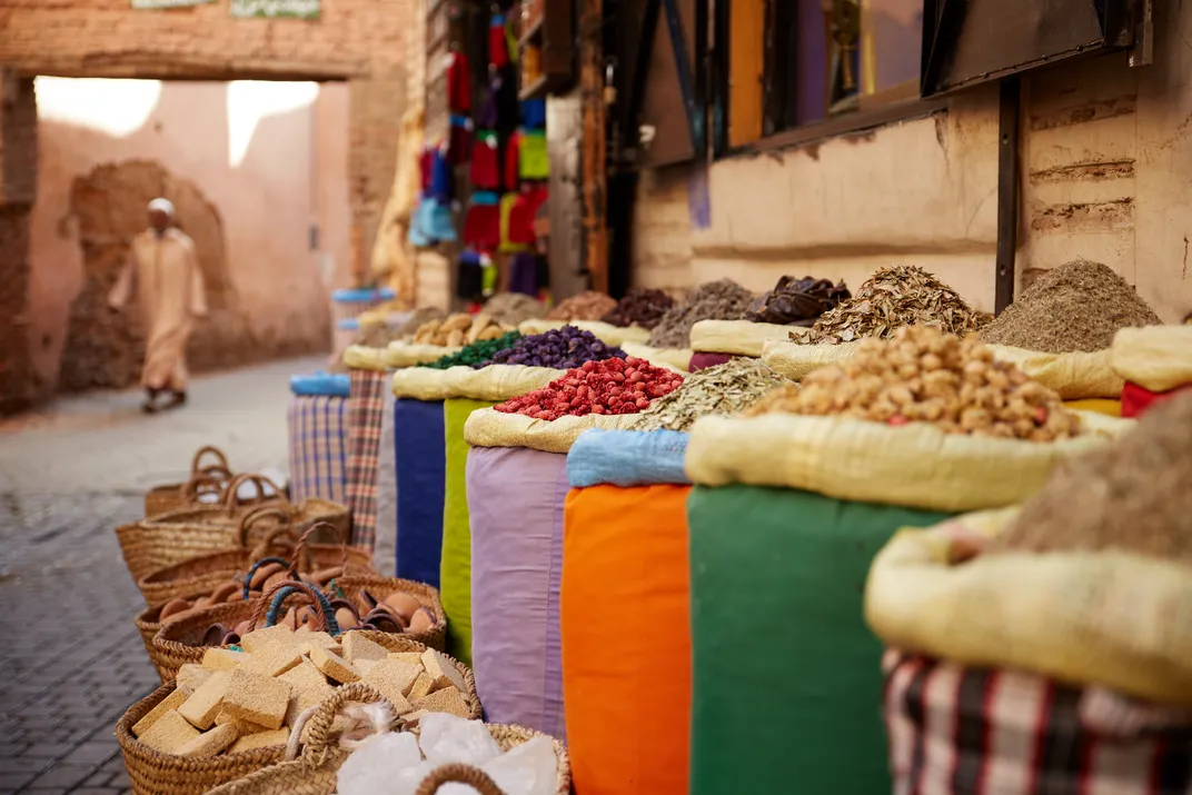 A spice shop in the Marrakech souk