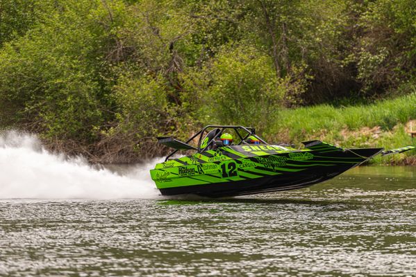 A jet boat speeds along the St. Joe River. thumbnail