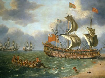 Johan Danckerts,&nbsp;The Wreck of the&nbsp;Gloucester&nbsp;Off Yarmouth,&nbsp;6 May 1682, circa 1682