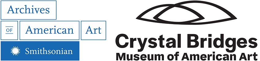 Graphic logos of the Archives of American Art and the Crystal Bridges Museum of American Art.