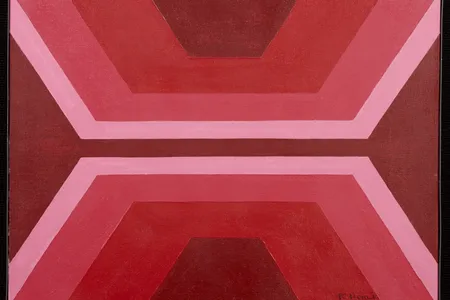Robert Houle. Red is Beautiful, 1970. Acrylic on canvas, 45.5 x 61 cm. Canadian Museum of History.