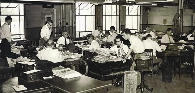 Journal American newsroom