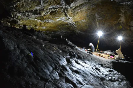 Archaeologists inside Cueva de Ardales