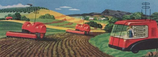 The farmer of the year 2000 directs his “robot machines”