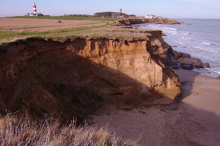 Happisburgh, a stretch of southeastern British coast that's one of the country's fastest eroding spots. 