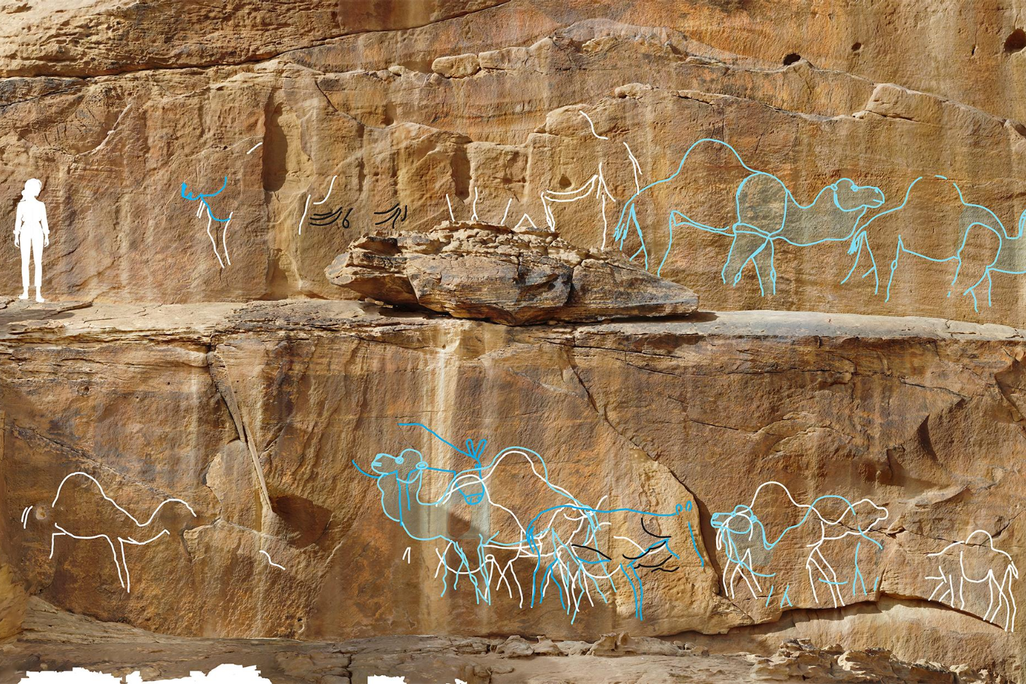 Highlighted engravings at Jebel Misma