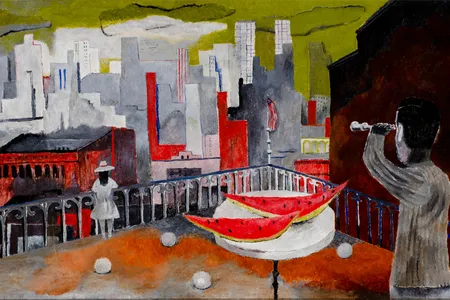 New York Seen from the Terrace [Nueva York desde la terraza] by Rufino Tamayo, 1937