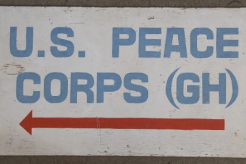 Sign from the Peace Corps' first office in Ghana