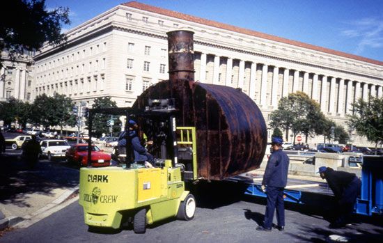 The shelter was delivered at the museum