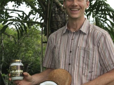American Carl Nordeng relocated several years ago to Vilcabamba, Ecuador, where he is now making his own coconut oil.