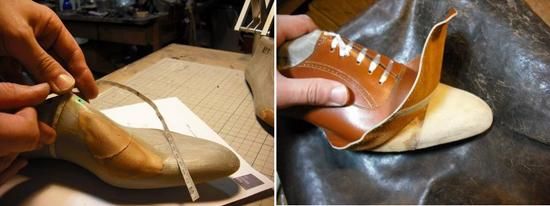 Measuring and fitting leather to a last