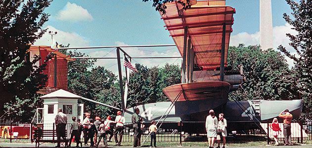 The U.S. Navy’s Curtiss NC-4 became the first aircraft to fly across the Atlantic Ocean, in May 1919.