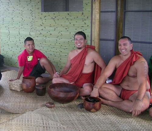 Participants from the Campus and Community delegation from University of Hawaii take a dinner break.