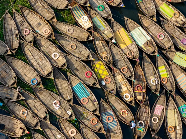 The beauty of the rows of boats at Sadarghat fascinates everyone. thumbnail