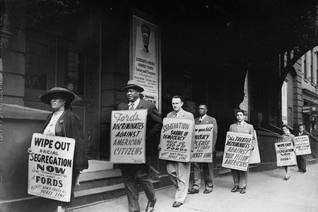 Protesting Ford’s Theatre Jim Crow admission policy, ca. 1951.