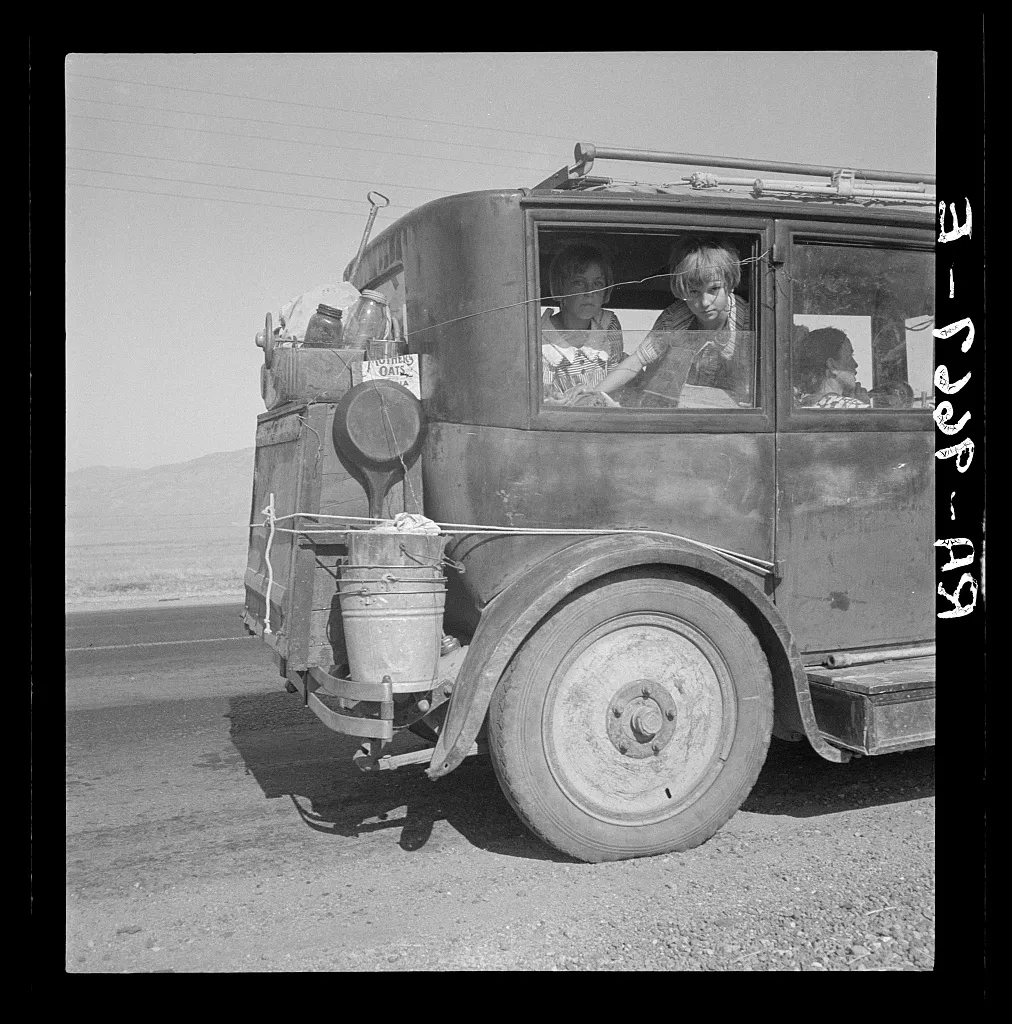 Drought refugees from Abilene, Texas, bound for California in August 1936