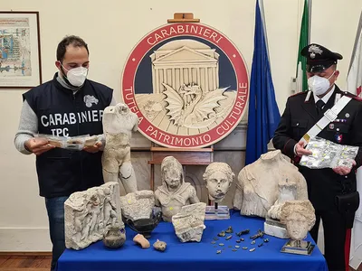 Italy&#39;s Arma dei Carabinieri seized 79 archaeological goods last year.