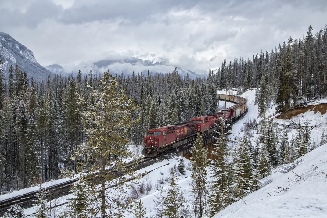 10b - Could this freight train be following the path of the Polar Express on its way to Santa’s workshop at the North Pole?