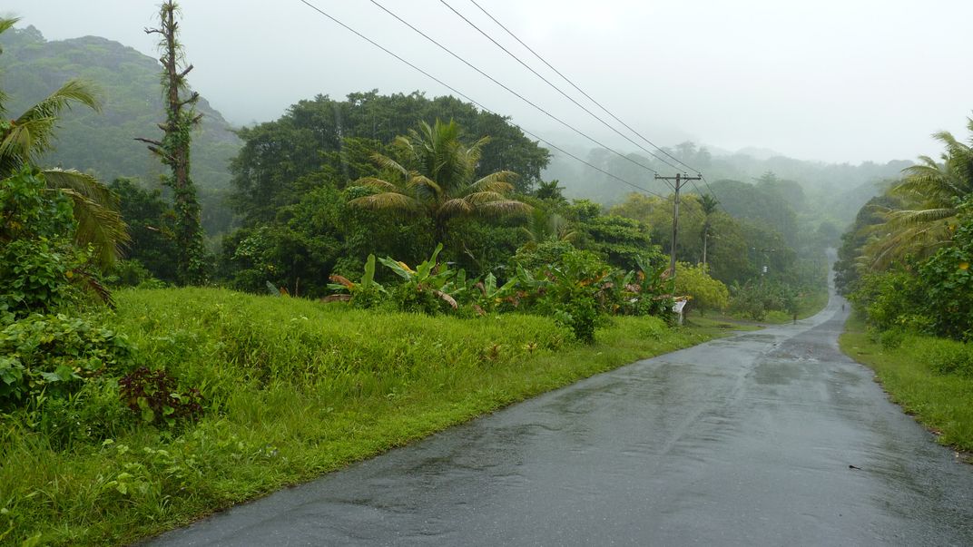 View on the South Side of Pohnpei during heavy rain ... | Smithsonian ...