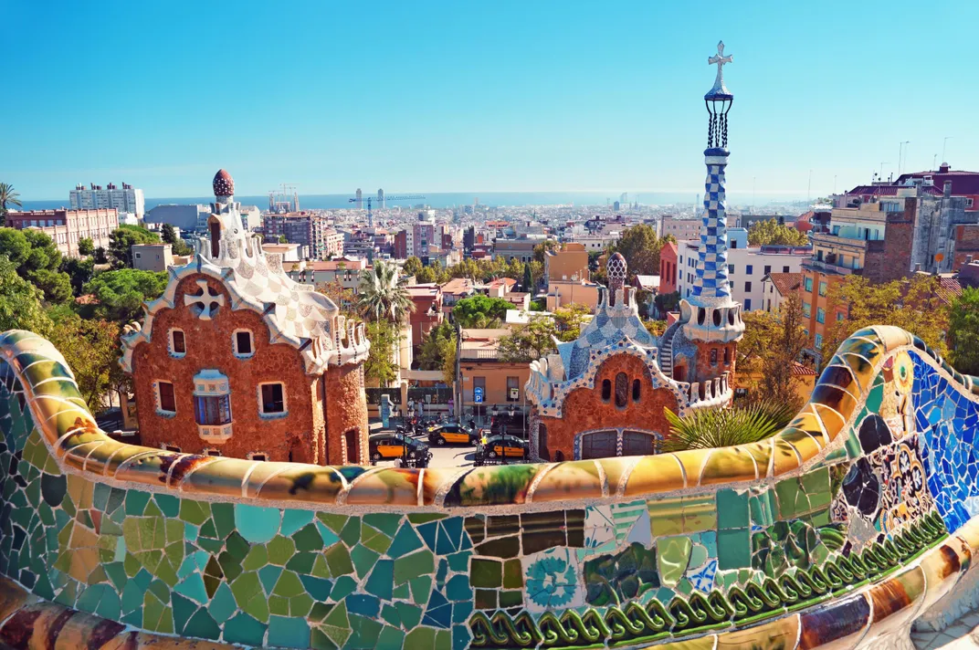 Vista from Gaudi's Parc Guell in Barcelona