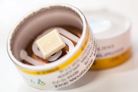 The skin patch vaccine is administered by a pocket-sized device with 5,000 needle-like projections.