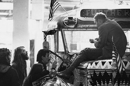 In 1963, author Ken Kesey came up with the idea of leading a cross-country bus trip from California to New York.