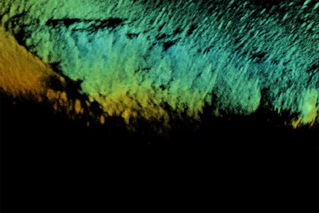 A sonar view looking down on part of the 345 foot-long SS City of Rio de Janeiro