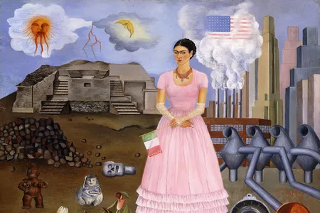 Self-Portrait on the Border Line Between Mexico and the United States, 1932, by Frida Kahlo (Colección Maria y Manuel Reyero, New York) 