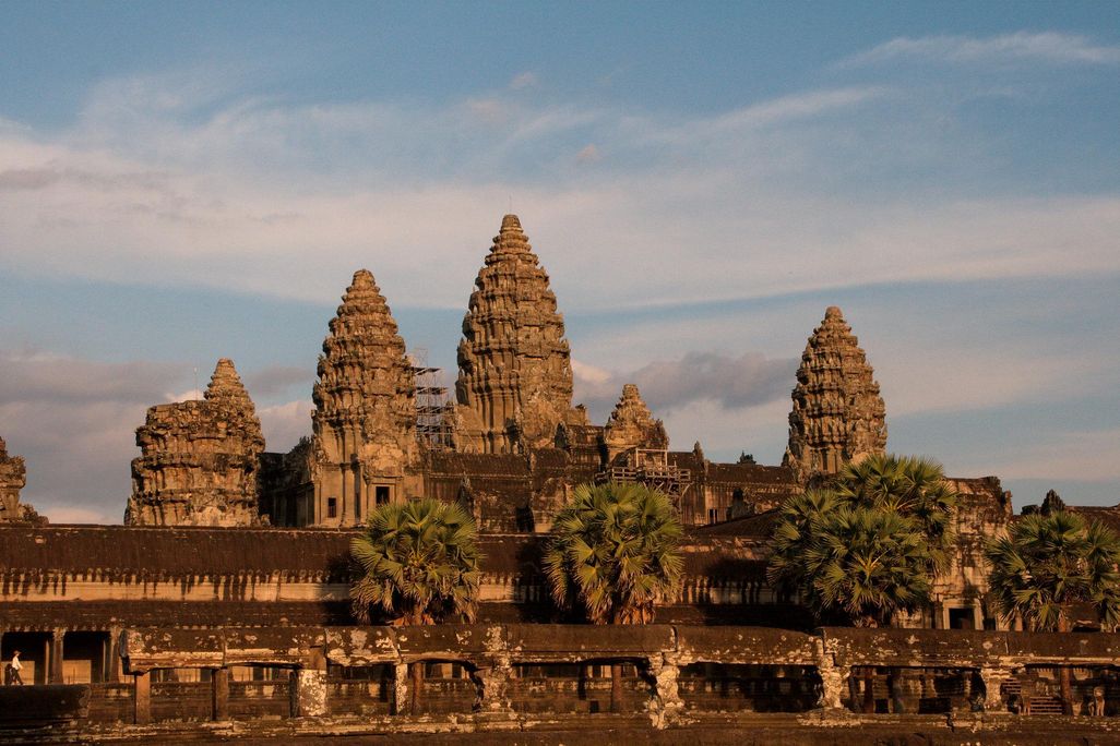 View of Angkor Wat at sunset