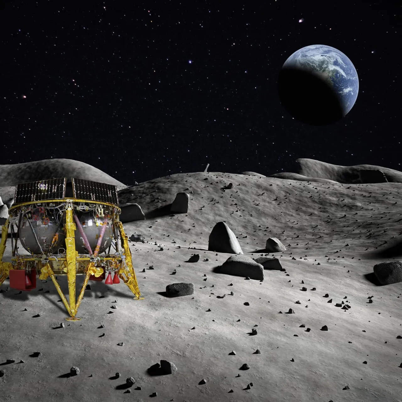 Lunar Lander On Moon