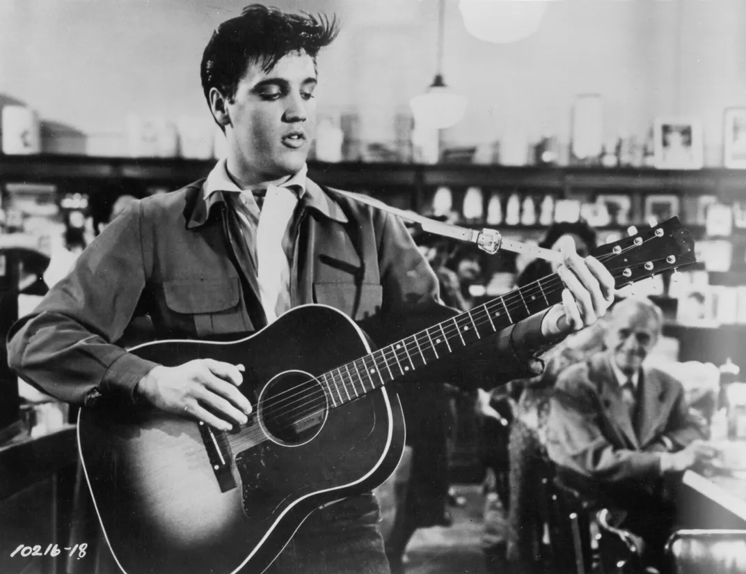 Elvis in a movie still, circa 1957