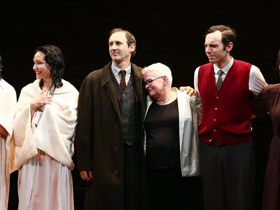 Curatin call at the opening night of&nbsp;Indecent&nbsp;on Broadway in 2017