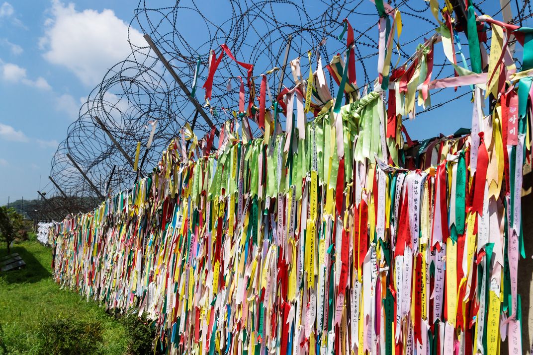 Prayer ribbons at the DMZ