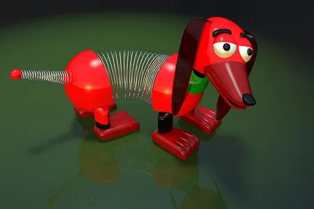 Slinky Dog and its cousin, Slinky Train, were allegedly inspired by inventor Helen Malsed's 6-year-old son, who wanted to see what would happen if his Christmas Slinky had wheels attached.