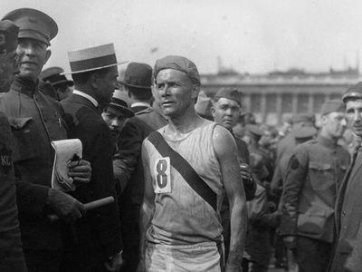 Bill Kennedy placed second in France’s Chateau-Thierry-to-Paris relay race, in 1919.