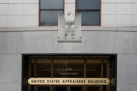 The facade of the U.S. Appraiser's Building on 630 Sansome Street in San Francisco, California