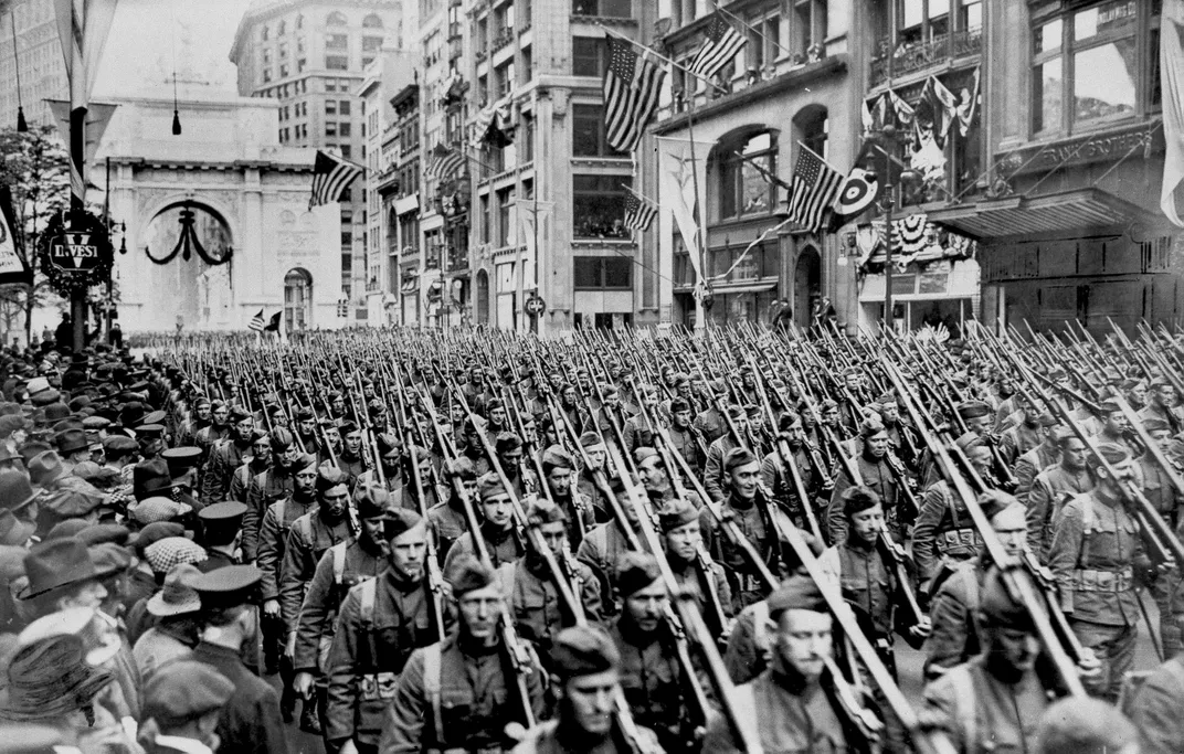 Lost Battalion on parade