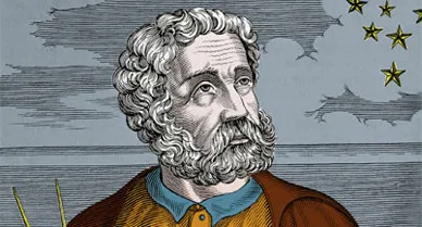 "Getting to the Pacific by ship, without having to go over land, was the biggest challenge of that period," says Helen Nadar. "[Magellan's] the one that solved it" (above, a color engraving).